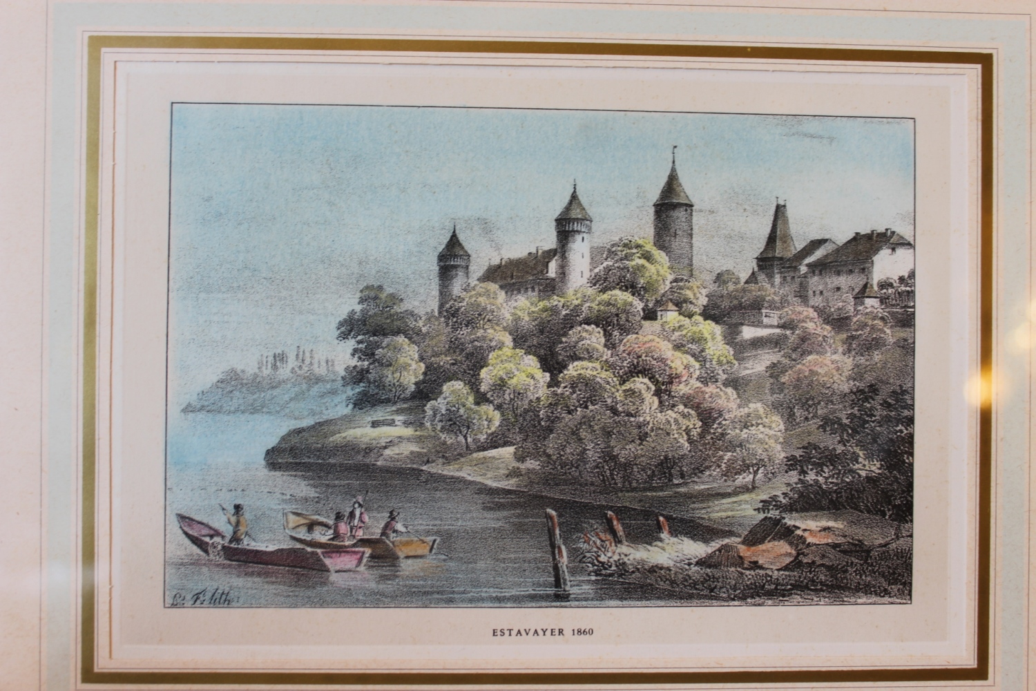 Farbstich Estavayer 1860