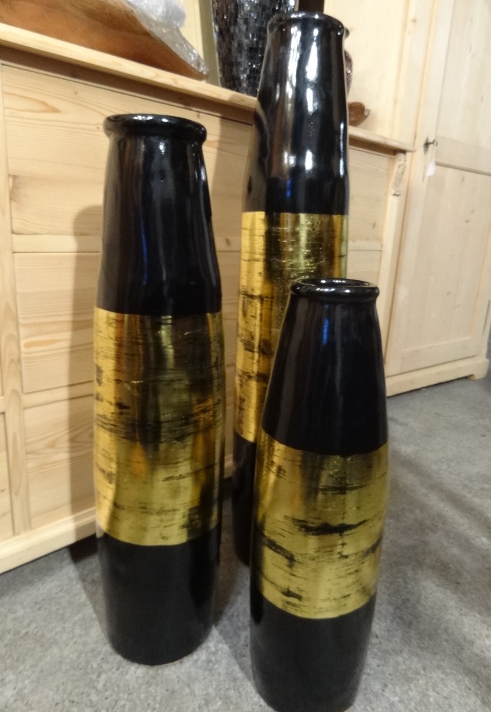 Vase schwarz-Gold
