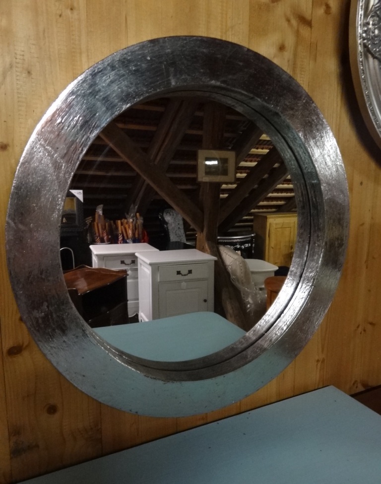 Spiegel mit Silberrahmen Durchmesser 60cm / verkauft