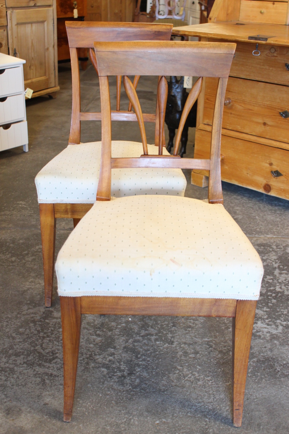 Stuhl Biedermeier Nussbaum / 2 verfügbar